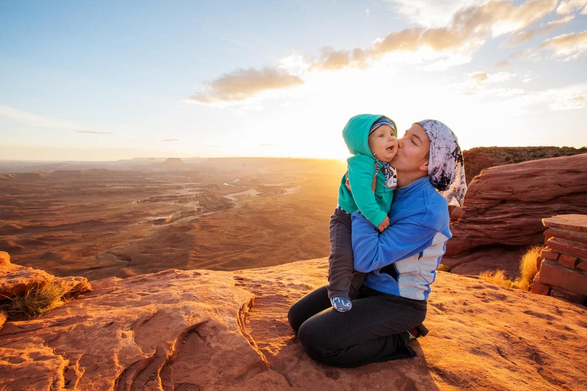 A Mother and her baby in Moab, Utah.