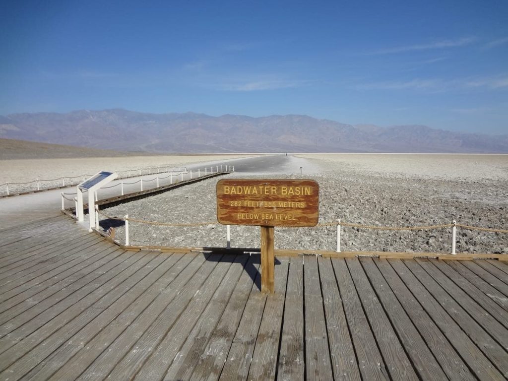 Badwater Basin Sign at Death Valley National Park.