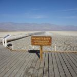 Badwater Basin Sign at Death Valley National Park.