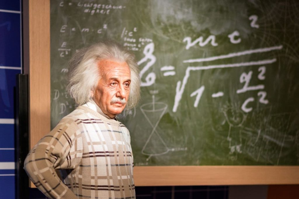 A waxwork of Albert Einstein on display at Madame Tussauds on July 22, 2015 in Bangkok, Thailand. Madame Tussauds' newest branch.