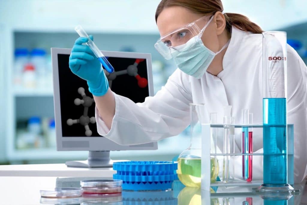woman in a laboratory science and technology.