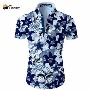 Beach Shirt Dallas Cowboys Hawaiian Shirt Tropical Flower Short Sleeve Slim Fit Body