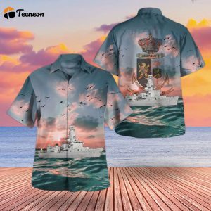 Belgian Navy Leopold I (F930) Karel Doorman-class frigate Hawaiian Shirt Gift for Dad Father Days