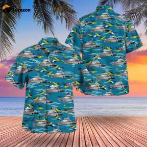 Belgian Navy P901 Castor Coastal patrol vessel Hawaiian Shirt Gift for Dad Father Days