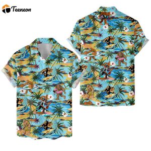 BigfooHawaiian Shirtfor Men Women TropicaSummer Aloha CasuaShirtSasquatcHawaiian ShirFor Men Women