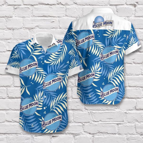 Blue Moon Beer Blue Tropical Vibe Hawaiian Shirt