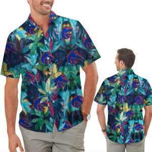 Boise State Broncos Floral Tropical Aloha Hawaiian Shirt for Men