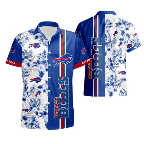 Buffalo Bills Floral With And Blue Hawaiian Shirt summer shirt