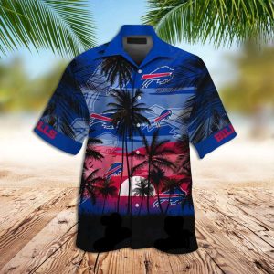 Buffalo Bills Hawaiian Shirt Bills Palm Tree Sunset Hawaiian Shirt