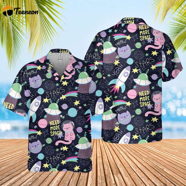 Cat Star Lovers Hawaiian Shirt