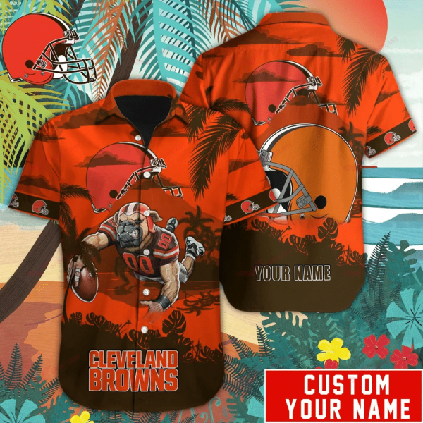 Cleveland Browns Hawaiian Shirt Mascot Customize Your Name