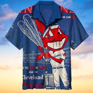 Cleveland Indians Hawaiian Shirts 3d All Over Print Hawaiian Shirt Set for Men Women Kids