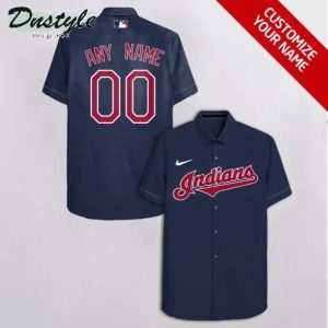 Cleveland Indians Personalized Blue Hawaiian Shirt