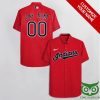 Customized Cleveland Indians Red With White Black Name Hawaiian Shirt