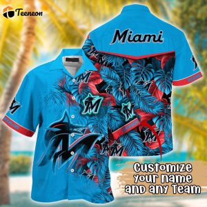 Customized MLB Miami Marlins Hawaiian Shirt Radiant Rhythms For Fans