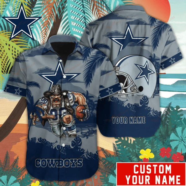 Dallas Cowboys Hawaiian Shirt Mascot Customize Your Name