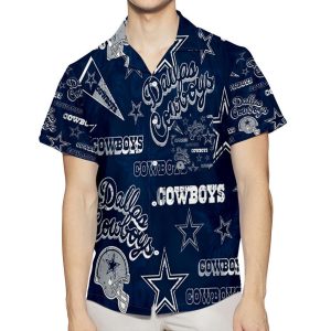 Dallas Cowboys Helmet Star 3D All Over Print Summer Beach Hawaiian Shirt With Pocket