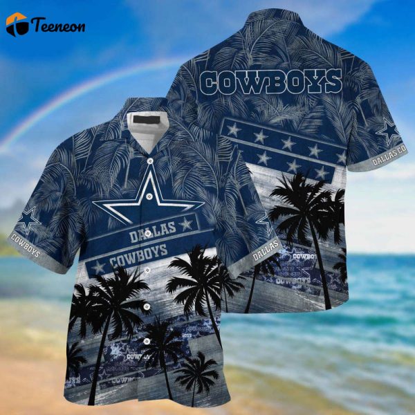 Dallas Cowboys Star Palm Tree Pattern Hawaiian Shirt