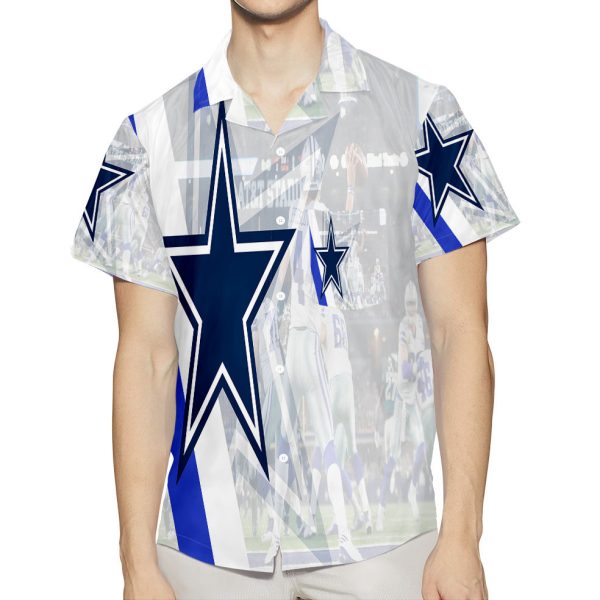 Dallas Cowboys Star PreScott Playing 3D All Over Print Summer Beach Hawaiian Shirt With Pocket