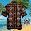 Denver Broncosskull Short Sleeve Button Up Tropical Aloha Hawaiian Shirt Set for Men Women Gift for Fans