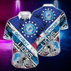 Detroit Lions Rugby Helmet Hawaiian Shirt: Stylish Fan Gear for Football Enthusiasts