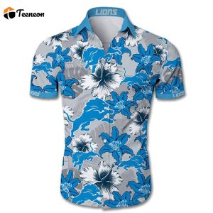 Detroit Lions Tropical Flower Hawaiian Shirt