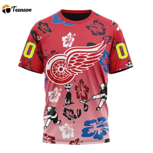 Detroit Red Wings Hawaiian Style Designs Unisex T-Shirt For Fans Gifts 2024