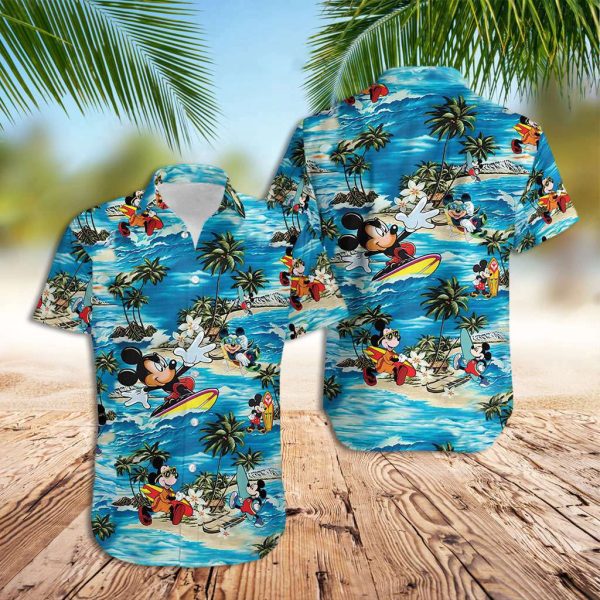 Disney Hawaiian Shirt Mickey Mouse Surfing Hawaiian Shirt