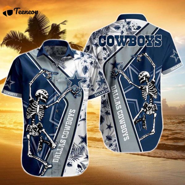 Funny Dallas Cowboys Dancing Skeleton Hawaiian Shirt