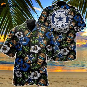 Funny Dallas Cowboys Pineapple Skull Pattern Hawaiian Shirt