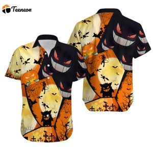 Gengar PKM Halloween Hawaiian Shirt