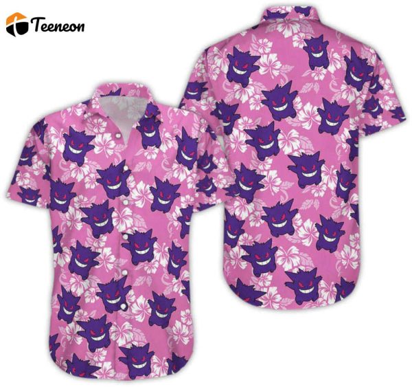 Gengar Pattern Hawaii Shirt