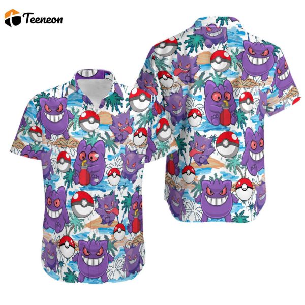 Gengar Pokemon Hawaiian Shirt