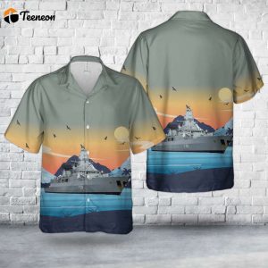 German Navy F219 Sachsen Sachsen-class frigate Hawaiian Shirt Gift for Dad Father Days