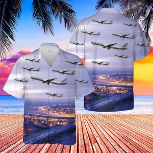 Gifts 2024Gifts 2024 American Airlines Boeing 777-300ER At Dallas/Fort Worth International Airport Hawaiian Shirt For Men Women