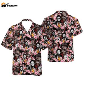 Halloween Horror Movie Spooky Season Button Up Shirt