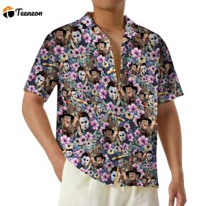 Horror Movie Halloween Spooky Season Button Up Shirt