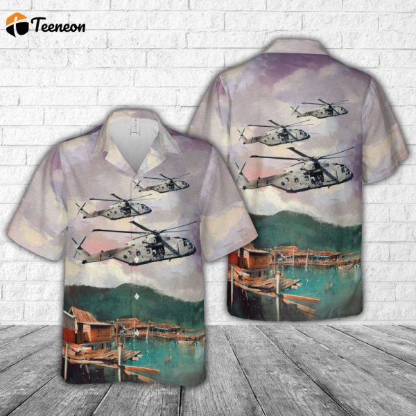 Italian Navy Agusta-Westland EH-101-410 Merlin Hawaiian Shirt Gift for Dad Father Days