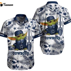 Limited Dallas Cowboys Baby Yoda Tropical Pattern Hawaiian Shirt