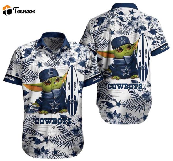 Limited Dallas Cowboys Baby Yoda Tropical Pattern Hawaiian Shirt