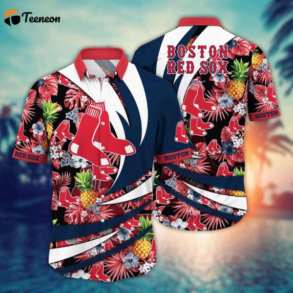 MLB Boston Red Sox Hawaiian Shirt Flower Bloom In Glory For Fans