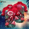 MLB Cincinnati Reds Hawaiian Shirt Flower Pink Crane Pattern For Fans