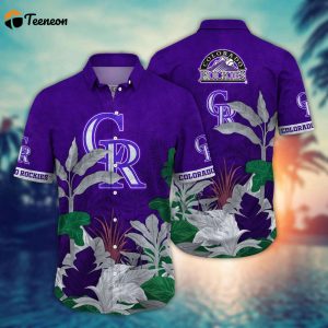 MLB Colorado Rockies Hawaiian Shirt Flower Tropical Trees Pattern For Fans