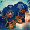 MLB Houston Astros Hawaiian Shirt Flower Tropical Trees Pattern For Fans