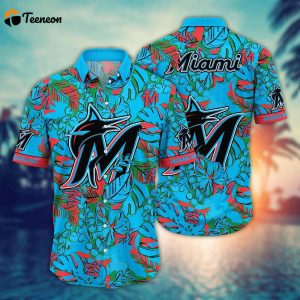 MLB Miami Marlins Hawaiian Shirt Flower Palm Tree Paradise For Fans