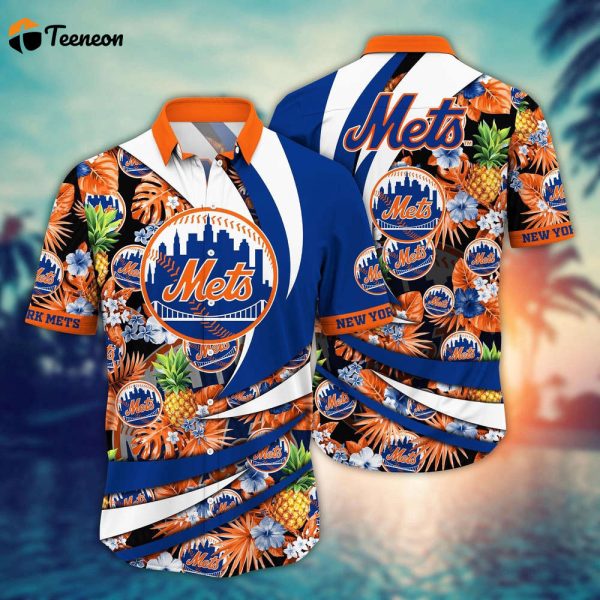 MLB New York Mets Hawaiian Shirt Flower Bloom In Glory For Fans