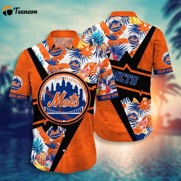 MLB New York Mets Hawaiian Shirt Flower Swing Into Sunset For Fans