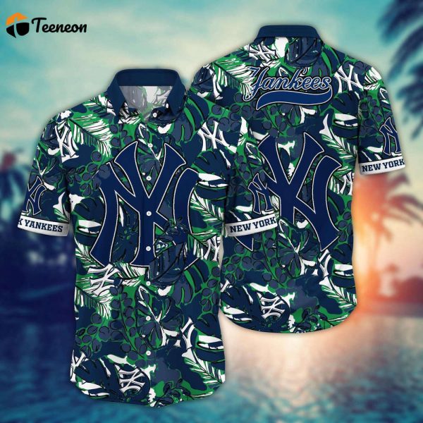 MLB New York Yankees Hawaiian Shirt Flower Palm Tree Paradise For Fans