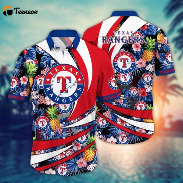 MLB Texas Rangers Hawaiian Shirt Flower Bloom In Glory For Fans