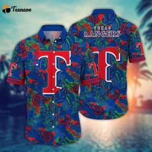 MLB Texas Rangers Hawaiian Shirt Flower Palm Tree Paradise For Fans